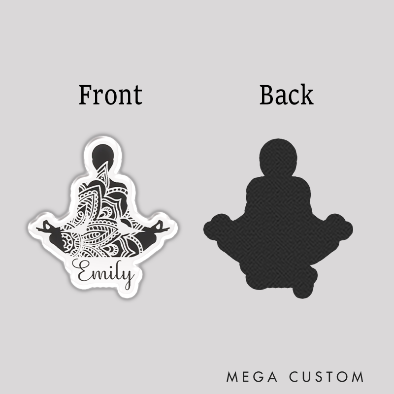 Personalized Refrigerator Magnets with Yoga Meditation and Mandala Design Perfect Gift for Yoga Lover