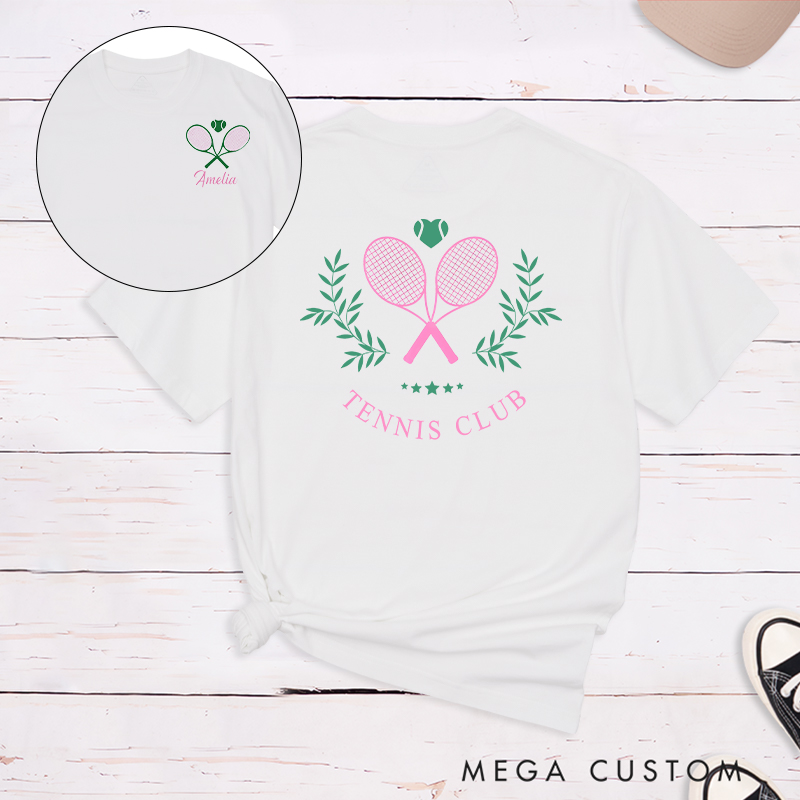 Personalized Tennis Club T-Shirt with Custom Name