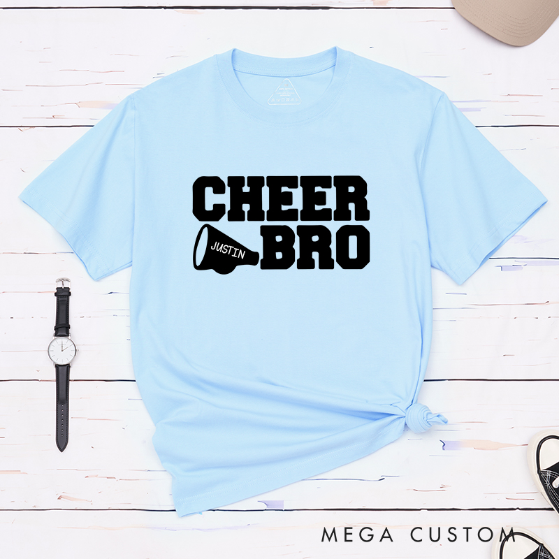 Personalized Cheer Bro T-Shirt with Custom Name