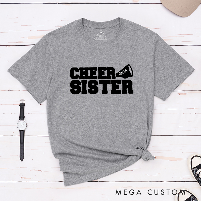 Personalized Cheer Sister T-Shirt with Custom Name