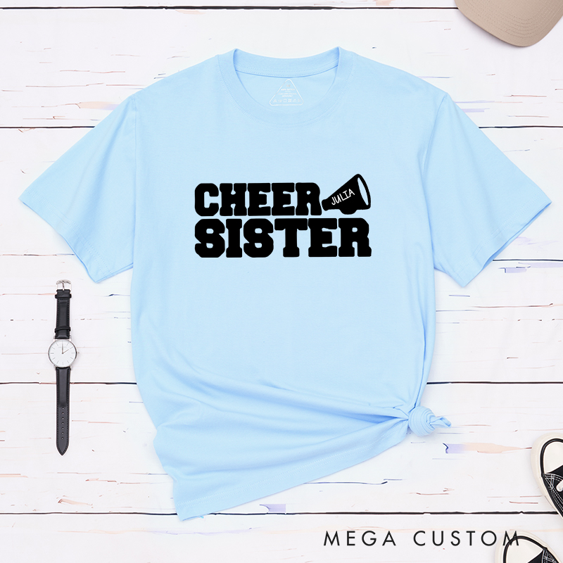Personalized Cheer Sister T-Shirt with Custom Name
