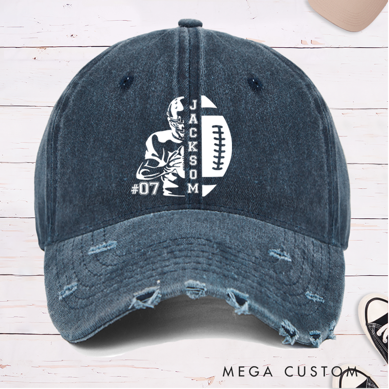 Personalized American Football Cap with Custom Name and Number for Game Day