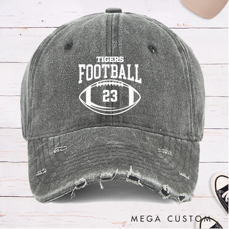 Personalized American Football Cap with Custom Team Name and Number