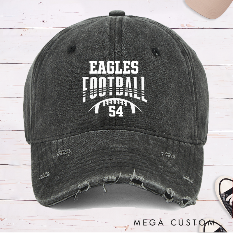 Personalized American Football Cap with Custom Team Name and Number on the Front,Custom Football Gift