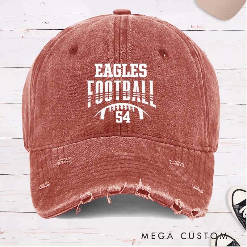 Personalized American Football Cap with Custom Team Name and Number on the Front,Custom Football Gift