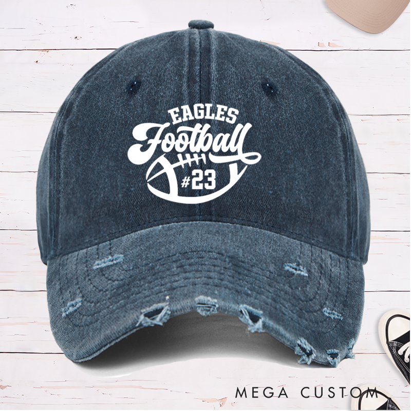 Personalized American Football Cap with Custom Team Name and Number for Sports Fans
