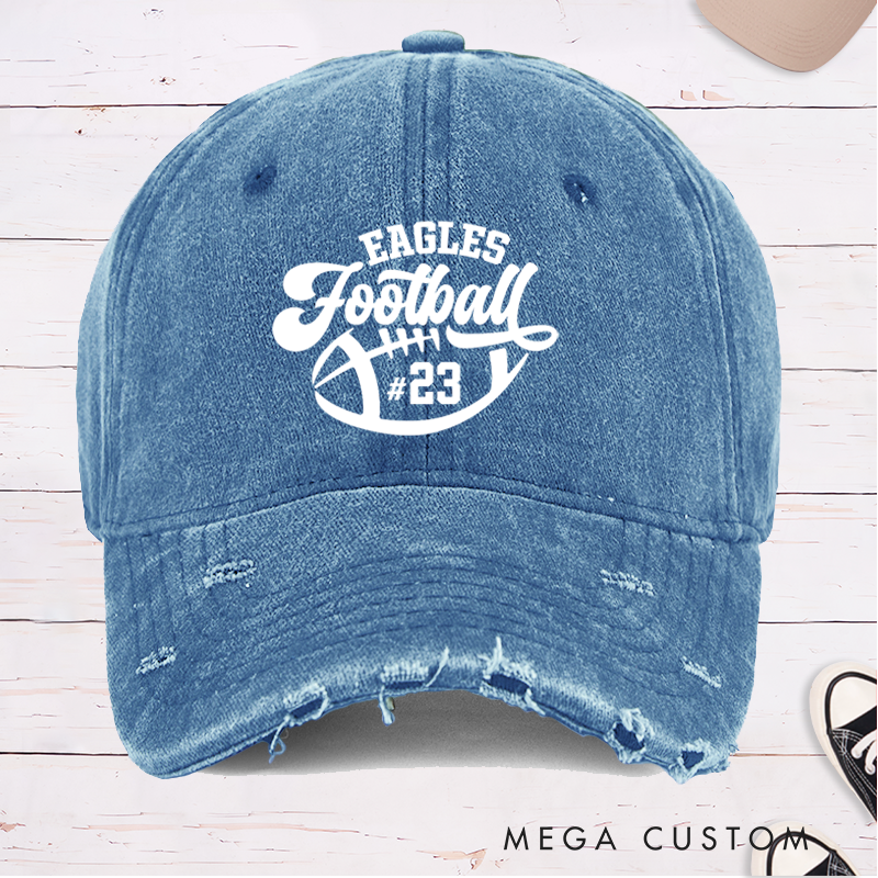 Personalized American Football Cap with Custom Team Name and Number for Sports Fans