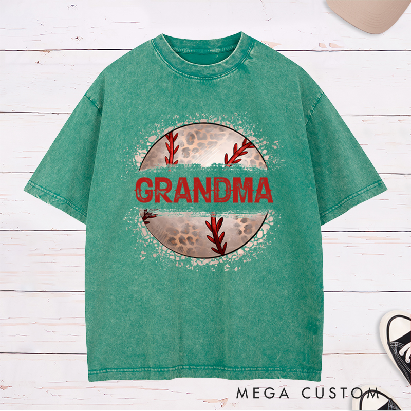 Personalized Athletic Washed T-Shirt with Unique Baseball and Custom Name Design  