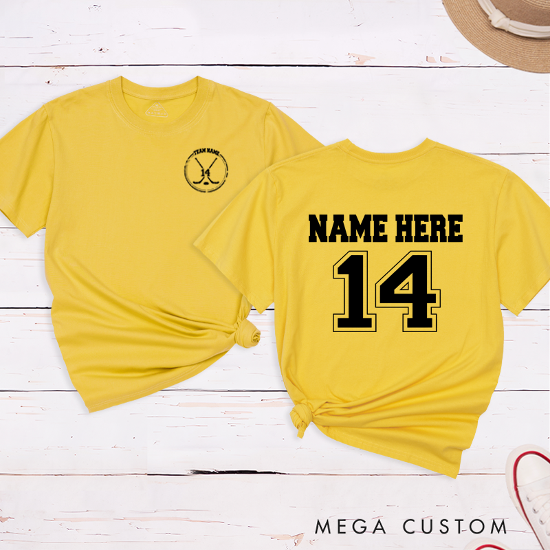 Personalized Team Hockey T-Shirt with Custom Name and Number