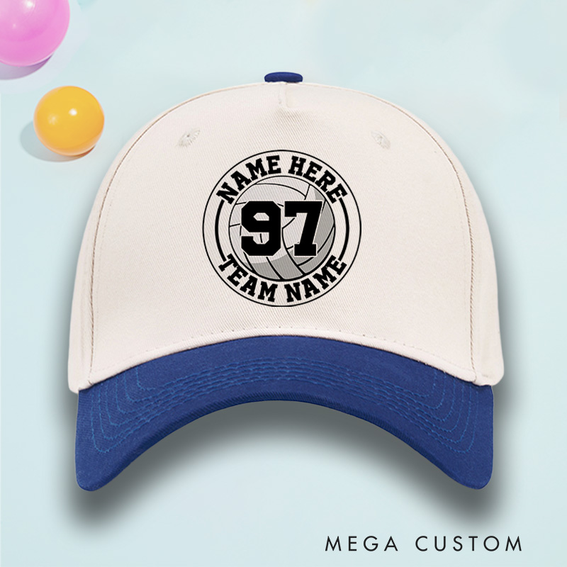 PersonalizedVolleyball 3D Cotton Two Tone Cap with Custom Team Name, Player Name and Number for Game Day