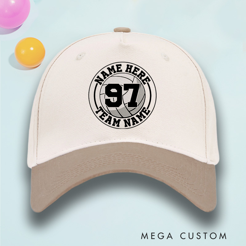 PersonalizedVolleyball 3D Cotton Two Tone Cap with Custom Team Name, Player Name and Number for Game Day