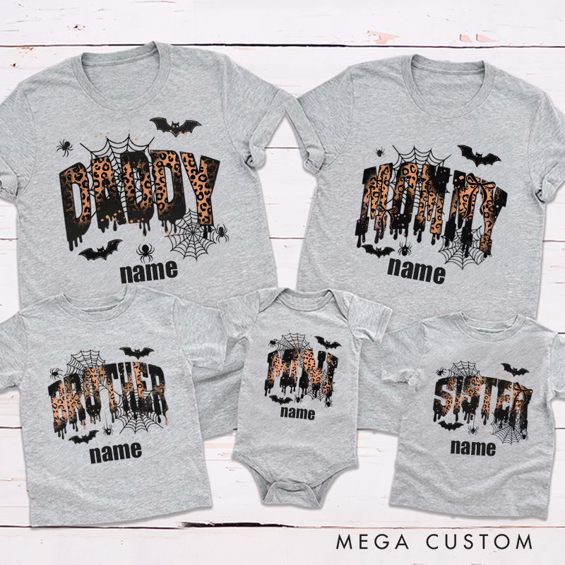 Personalized Halloween Leopard background Spooky Design Classic T-shirt