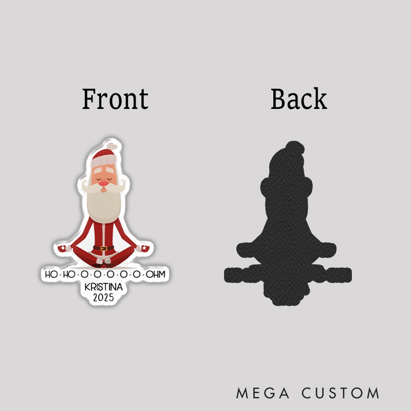 Personalized Christmas Yoga Refrigerator Magnets with Funny HO HO OHM Design Perfect Christmas Gift for Yoga Lover