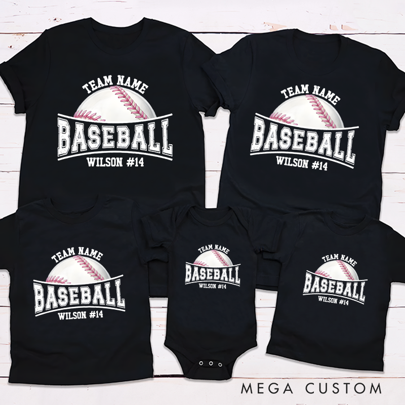 Personalized Baseball Custom Team Name and Number Family Matching Outfit