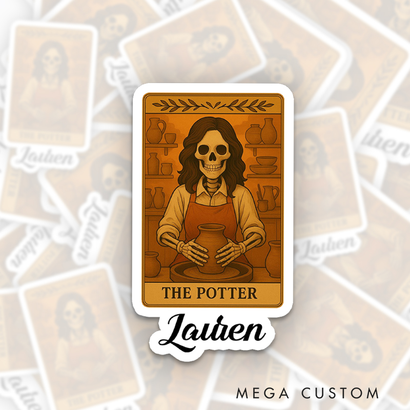 Personalized The Potter Tarot Card Sticker Halloween Stickers for Pottery Lovers Gift for Her