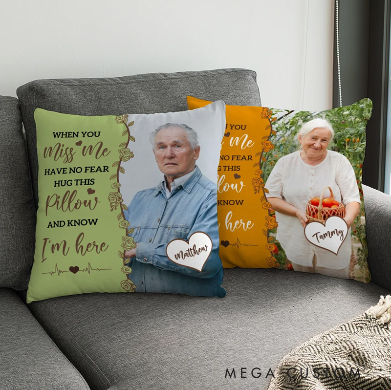 Personalized Photo Memorial Throw Pillow with Name Sympathy Bereavement Gift for Loss of Mother Grandmother