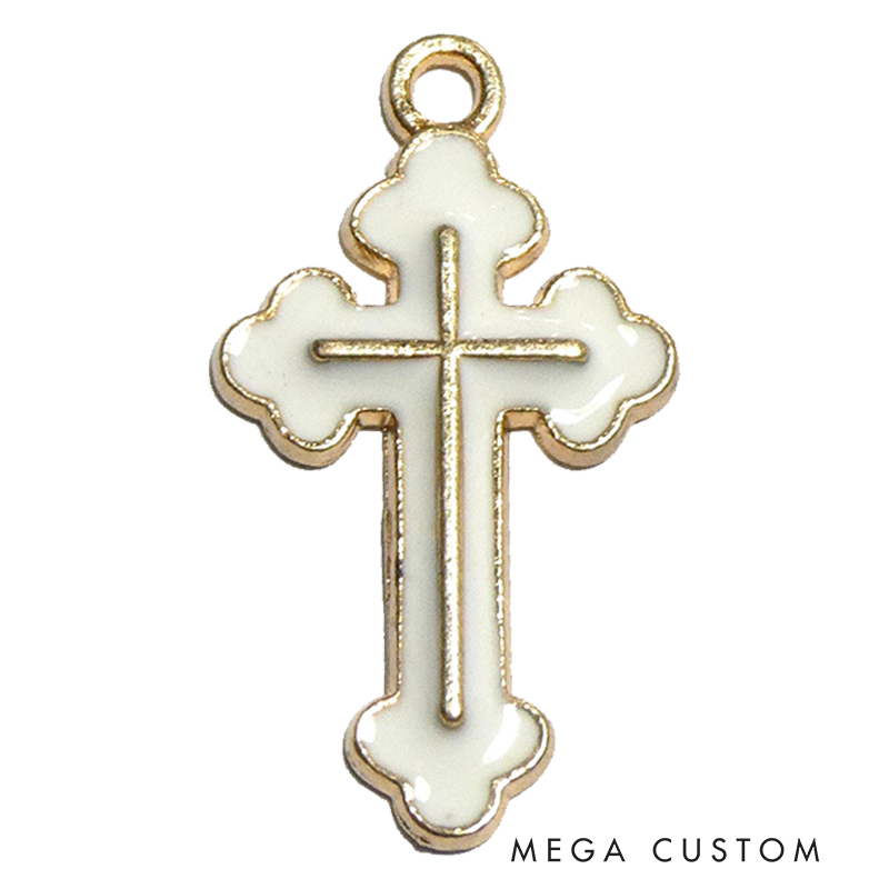 Personalized Virgin Mary Bow Cross Brooch Pin with Initial Christian Baptism Gift for Women Christians Gift Catholic Gift