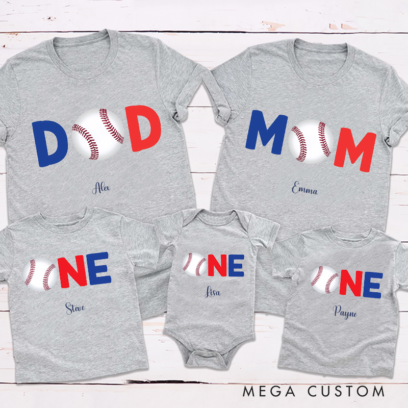 Personalized Baseball Mom Baseball Dad and Me Matching Outfit