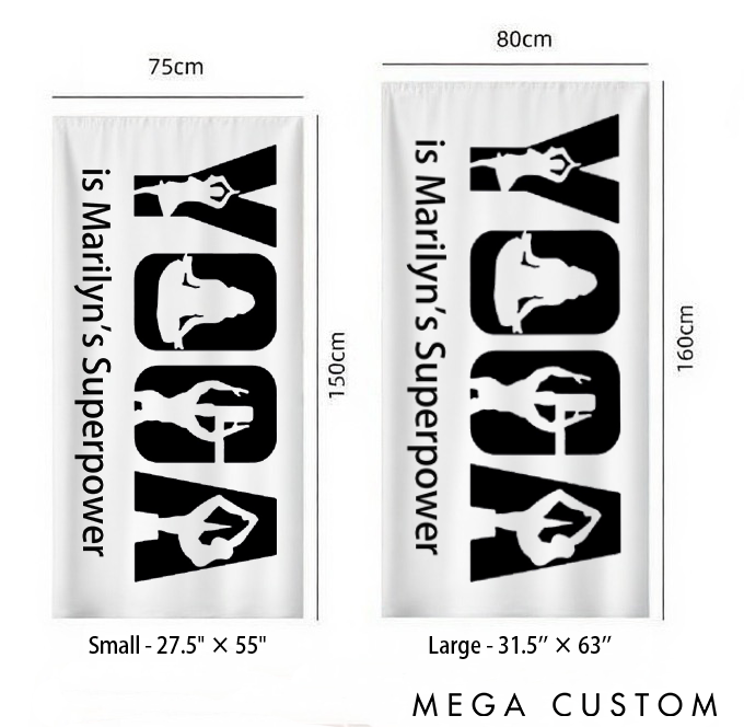 Personalized Yoga Superpower Towel with Unique Yoga Pose Design Perfect Gift for Yoga Lover