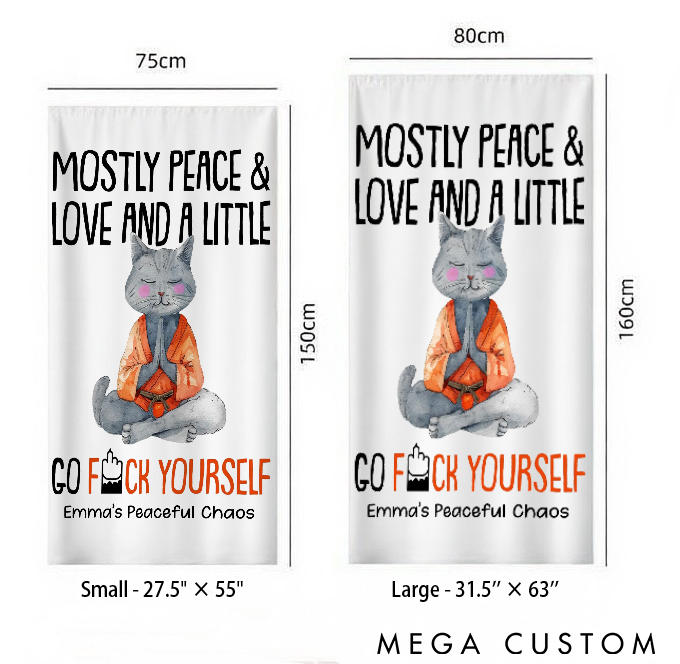 Personalized Funny Cat Superpower Towel with Humorous Text Design Perfect Gift for Yoga Lover and Cat Lover