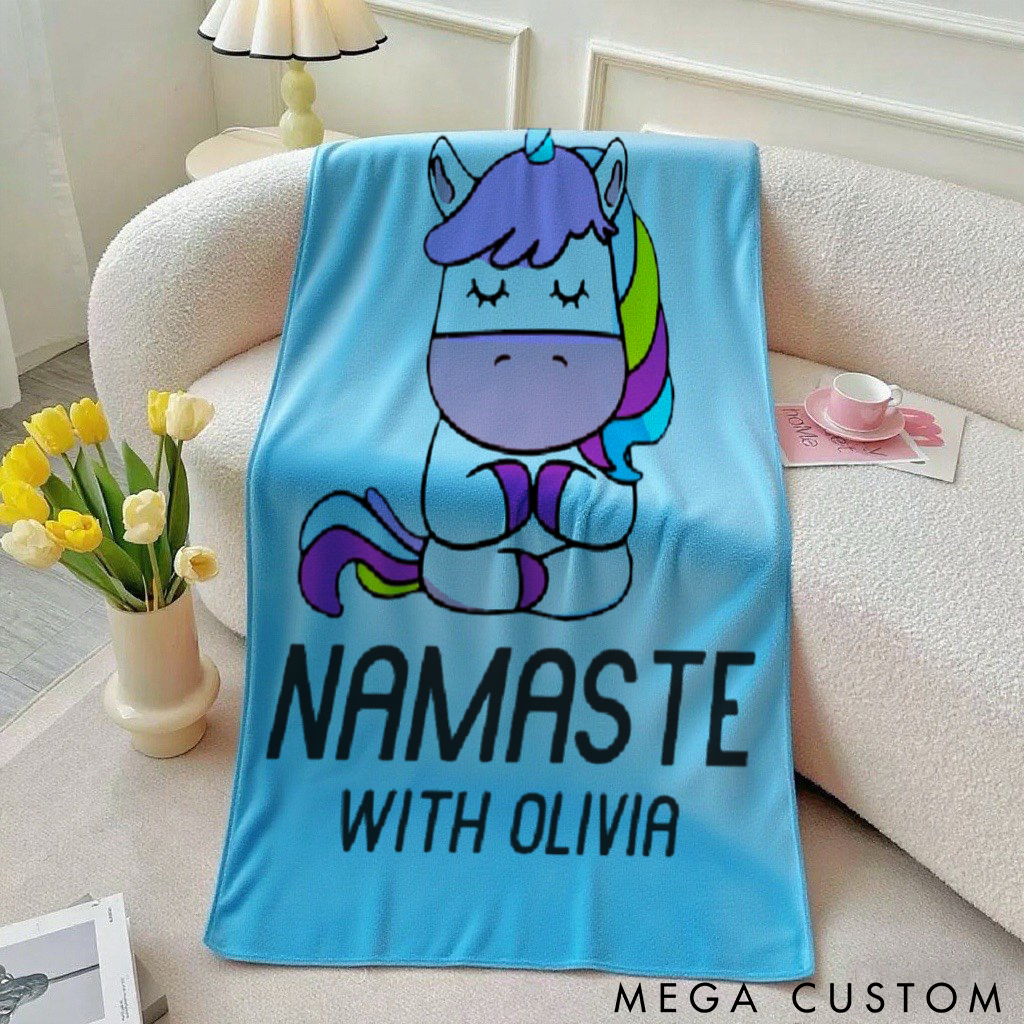Personalized Unicorn Yoga Beach Towel Yoga Towel Perfect for Beach, Yoga, Swimming, and Hiking Adventures
