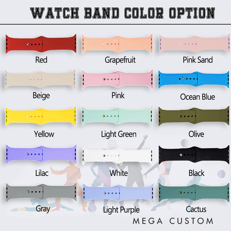 Personalized Golf Themed Silicone Watch Band with Custom Name