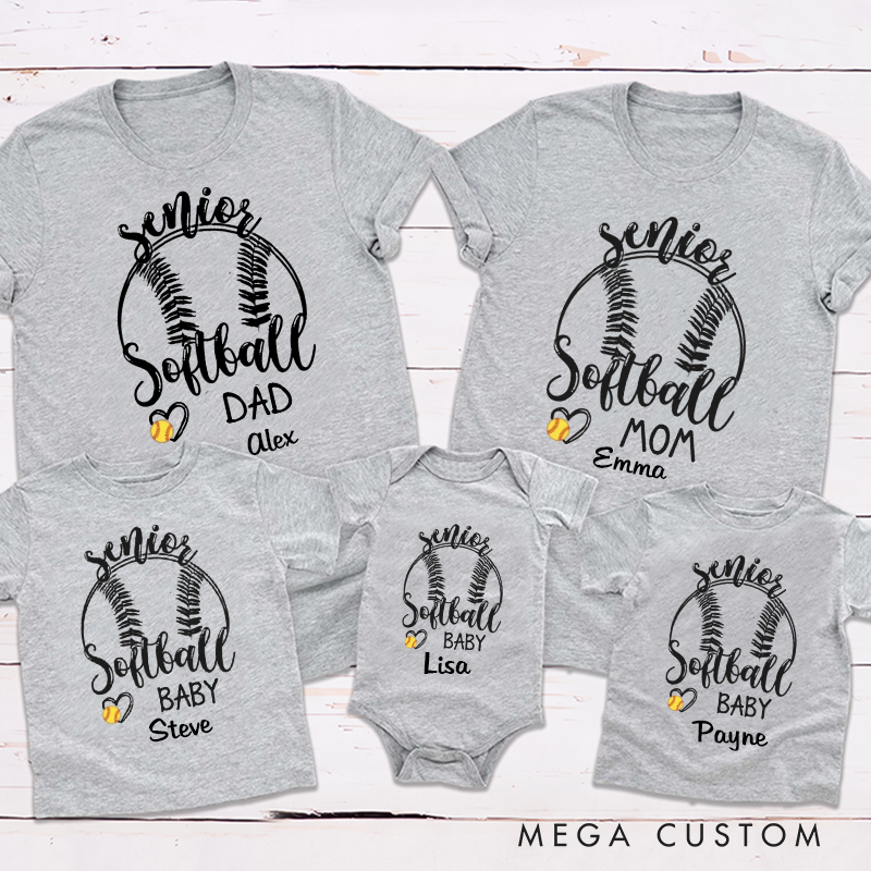 Personalized Senior Softball Family Matching Outfit Family Gift