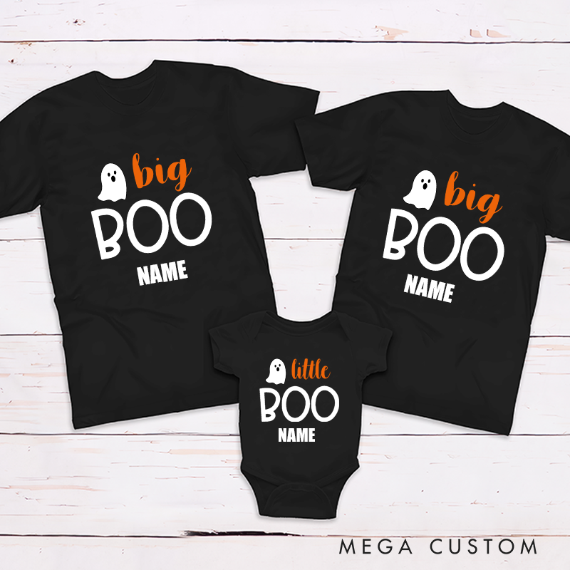 Personalized Halloween Big Boo and Little Boo Family Matching Outfit