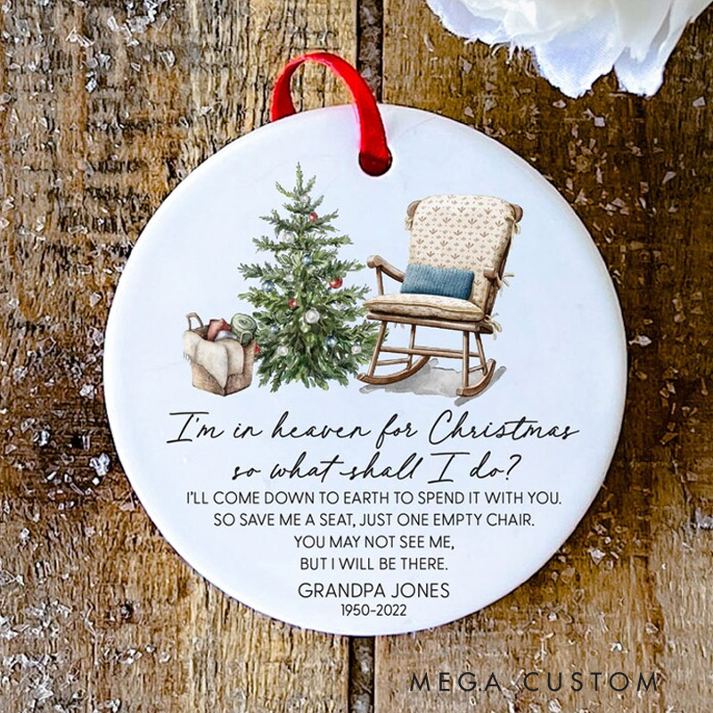 Personalized Christmas in Heaven Memorial Ornament Lost But Never Forgotten in Loving Memory of Loss of a Loved One Angels in Heaven Remembrance Gift