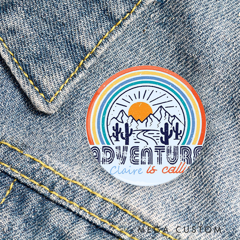 Personalized Adventure Is Calling Pin Outdoor Adventure Pin Badge Gift Camping Hiking Lovers Gift