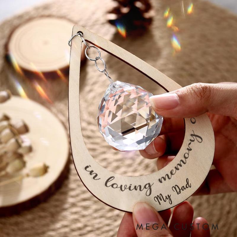 Personalized Memorial Suncatcher Crystal Suncatcher Sympathy Memorial Gift for Loss of Father