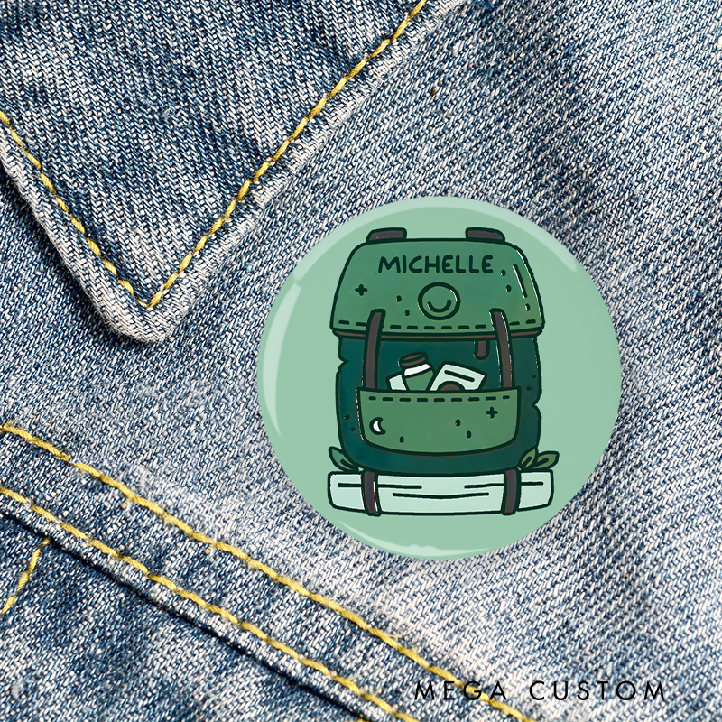Personalized Traveler's Backpack Pin Adventure Outdoor Pin Badge Gift Nature Camping Hiking Lovers Gift