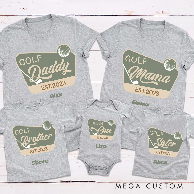 Personalized Hole in One Birthday Family Matching Outfit Golf Mom Dad Sister Brother