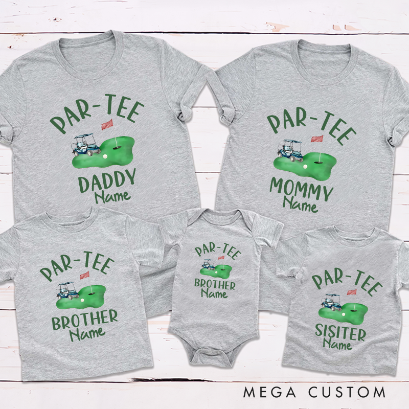 Personalized Golf Family Hole in One Birthday Party Theme Family Matching Outfit