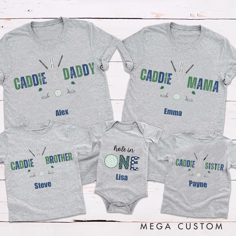 Personalized Hole in One Golf First Birthday Family Matching Outfit