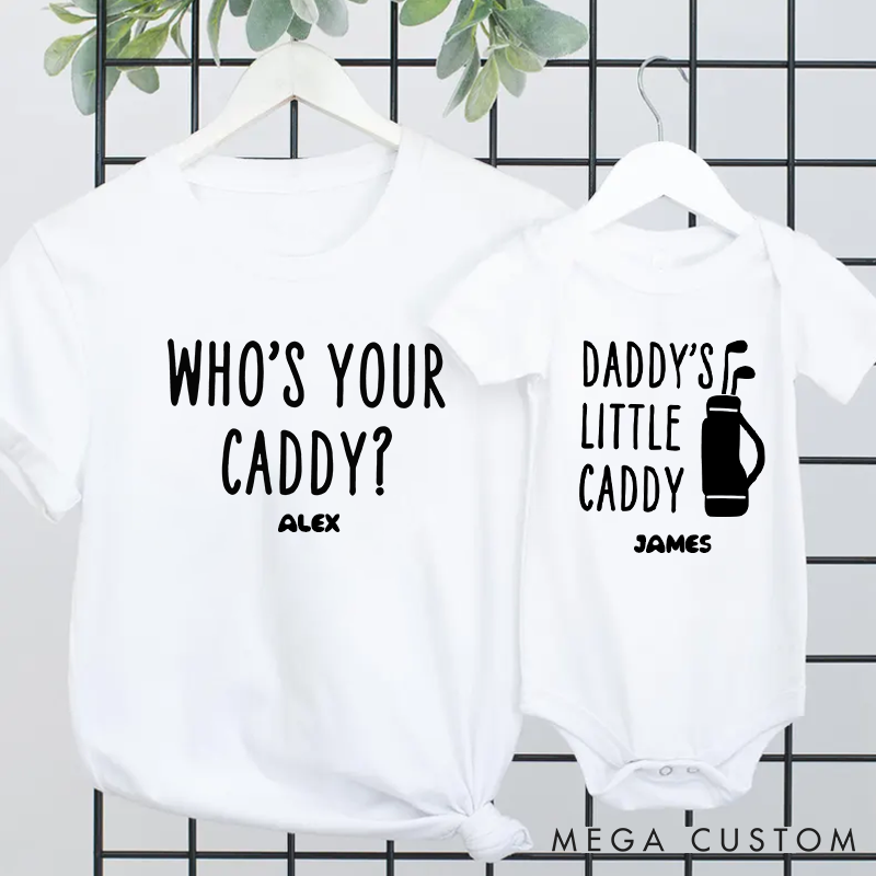 Personalized Who's Your Caddy Daddy's little Caddy Matching Outfit