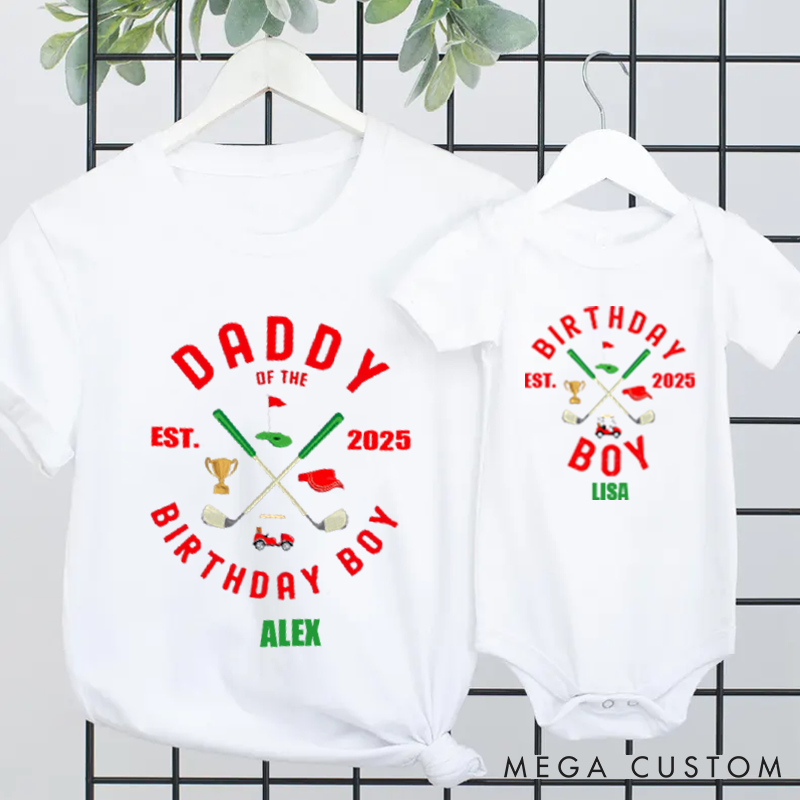 Personalized Daddy of the Birthday Boy Matching Outfit Golf Birthday Gift