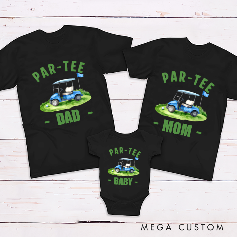 Personalized Golf Partner Gathering Theme Golf Cart Design Family Matching Outfit