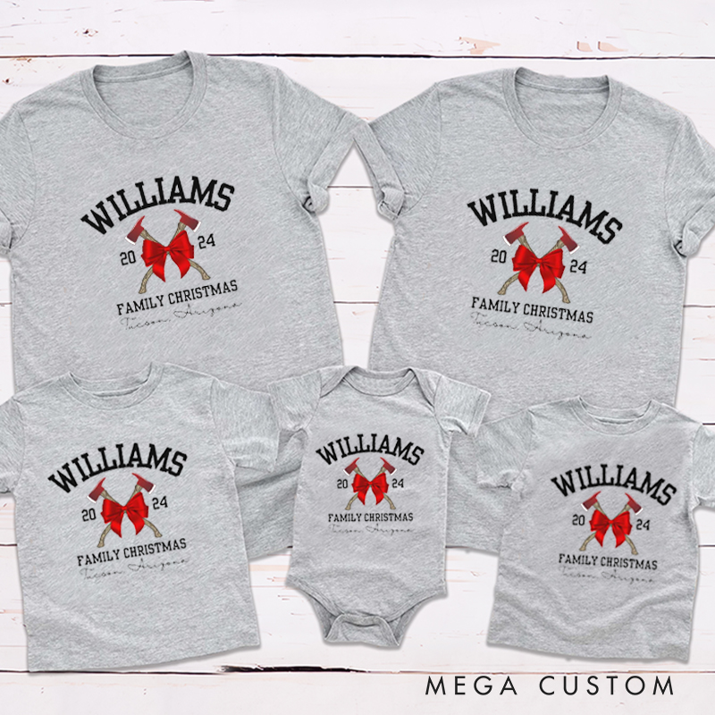 Personalized Firefighter Christmas Reunion Vacation Family Matching Outfit