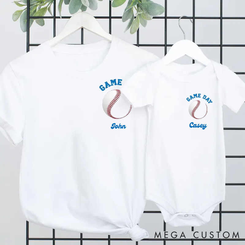 Personalized Game Day on Shirt Baseball Gift Family Matching Outfit