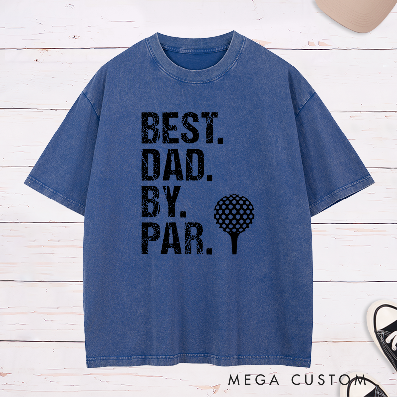 Personalized Golf Washed T-Shirt Customizable Text Gift for Golfers and Fans