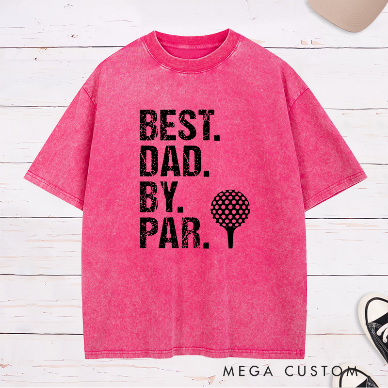 Personalized Golf Washed T-Shirt Customizable Text Gift for Golfers and Fans