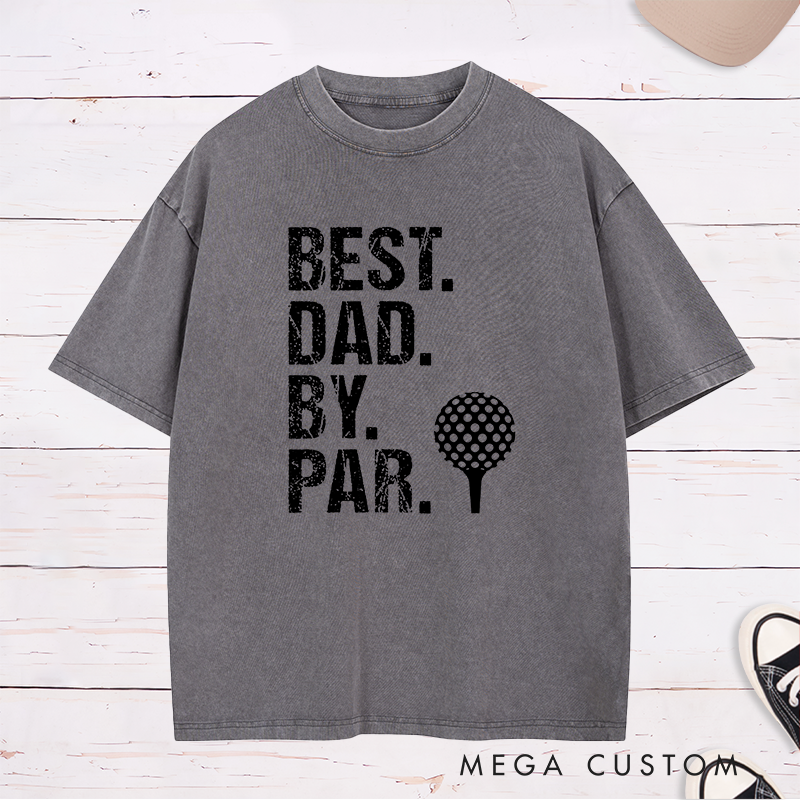 Personalized Golf Washed T-Shirt Customizable Text Gift for Golfers and Fans