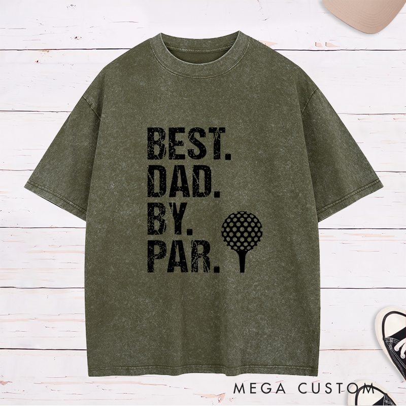 Personalized Golf Washed T-Shirt Customizable Text Gift for Golfers and Fans