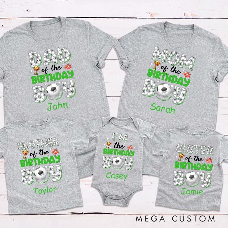 Personalized Sneakers on Tee Soccer Birthday Family Matching Outfit