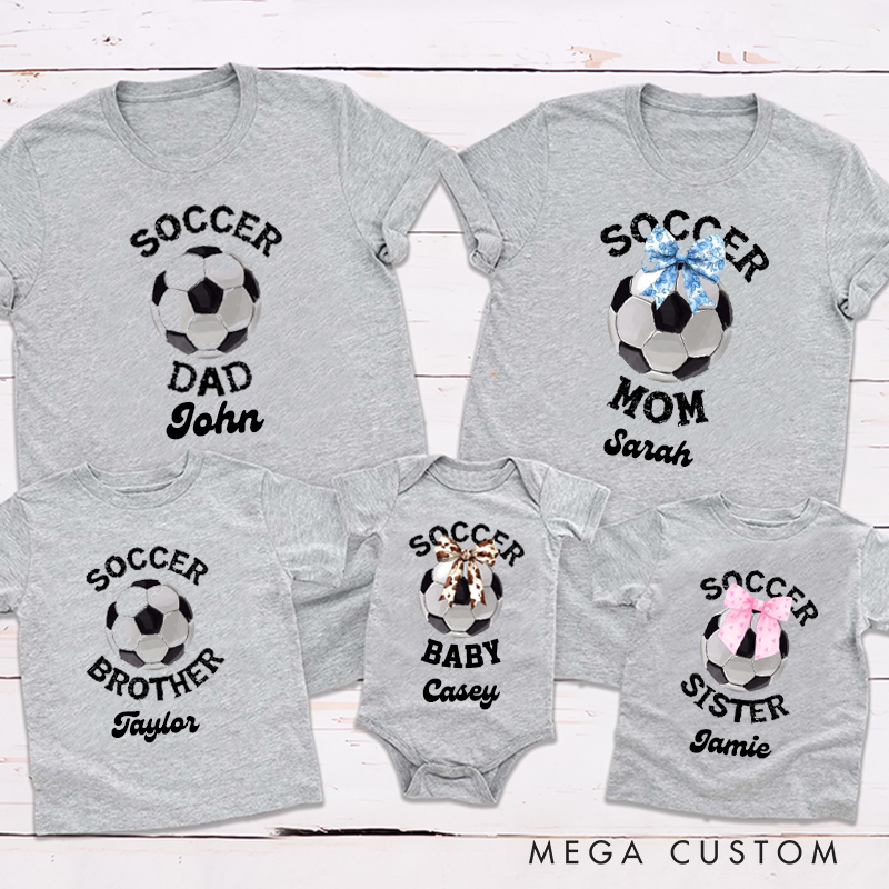 Personalized Special Bowknot on Soccer Birthday Family Matching Outfit