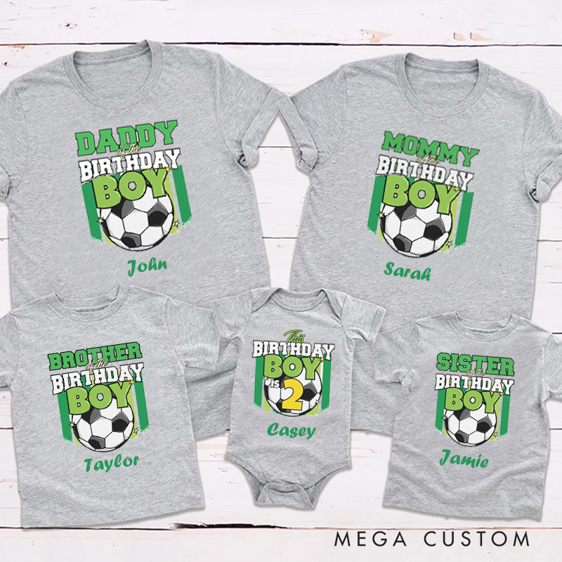Personalized Soccer Ball on Tee Birthday Family Matching Outfit