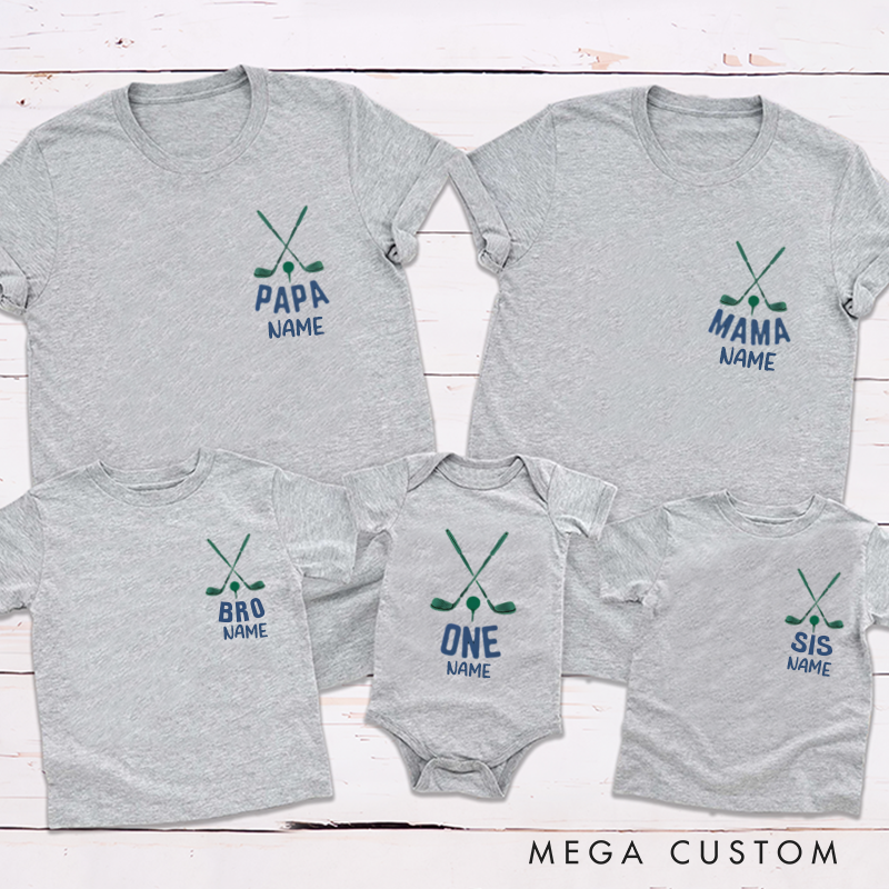 Personalized Golf Birthday Party Theme Minimalist Design Family Matching Outfit