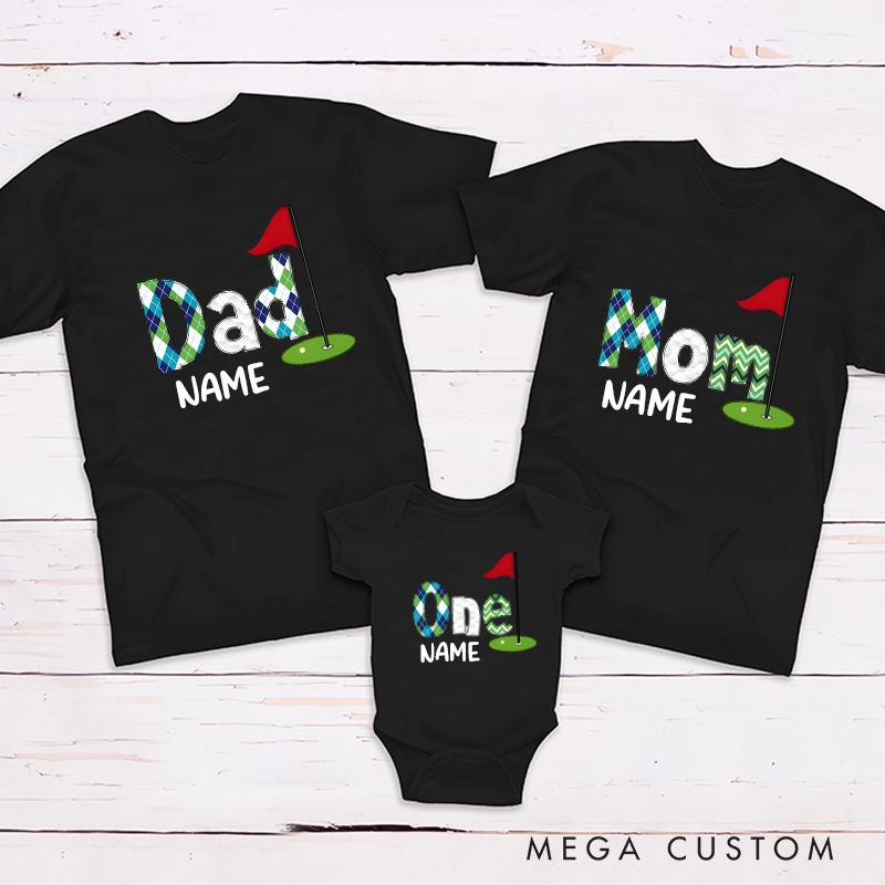Personalized Golf Birthday Party Theme Hole In One First Birthday Family Matching Outfit