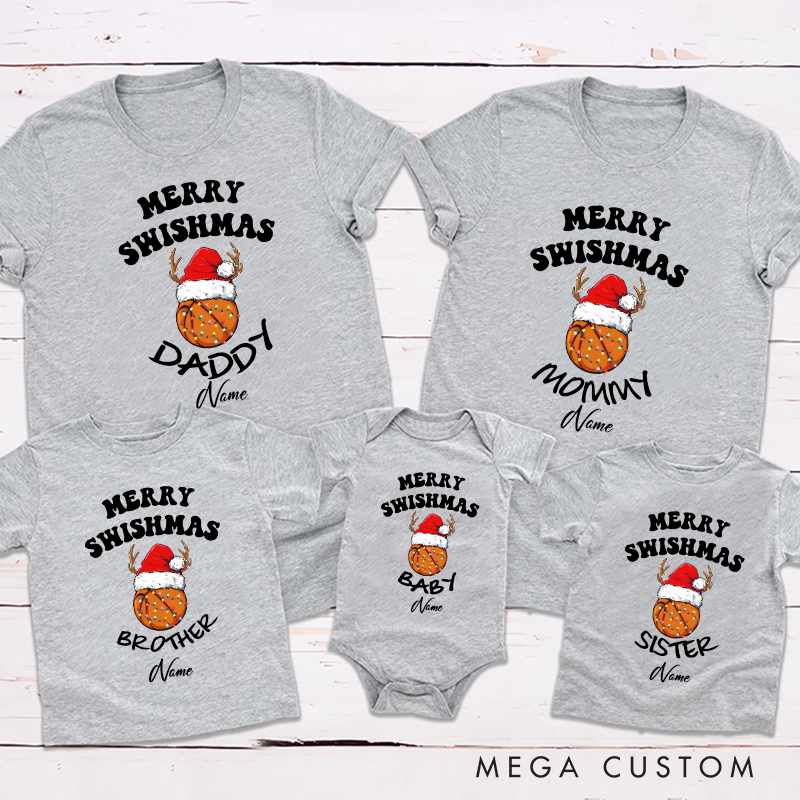 Personalized Family Basketball Christmas Theme Family Matching Outfit